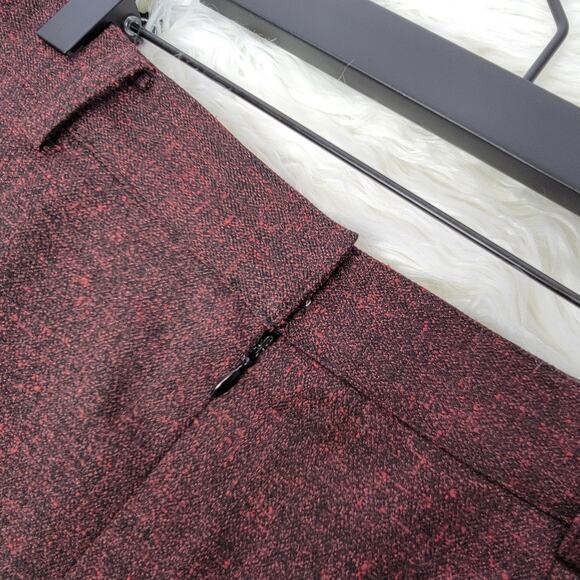 Burgundy Saks Fifth Ave Black Label Tweed Skirt Sz 14 - Picture 7 of 11